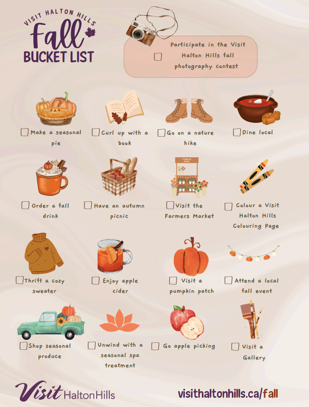 Visit Halton Hills Fall Bucket List