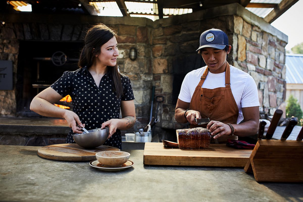 Ricky and Olivia cooking a delicious meal together!