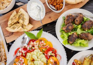 delicious spread of Middle Eastern cuisine at Maison Maitland