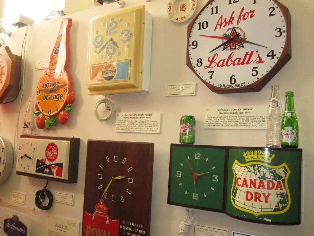 wall of clocks at the ottawa valley clock museum