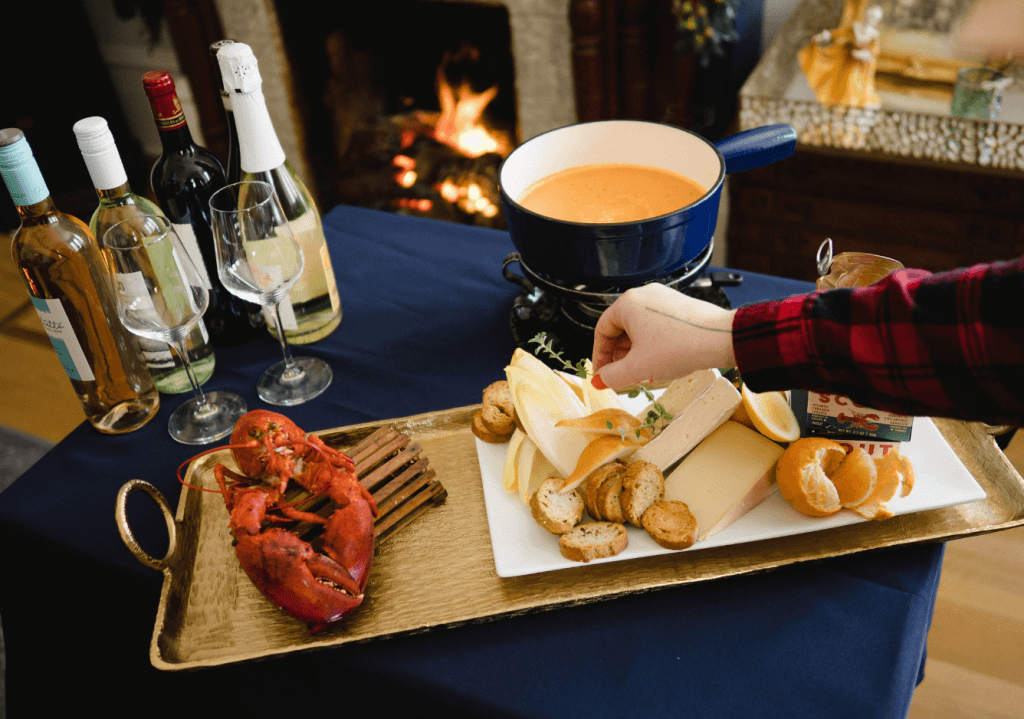 seafood fondue spread