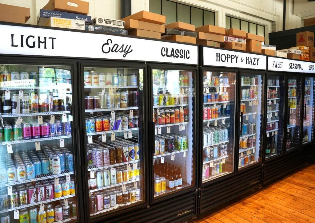 shot of coolers at old galt bottle shop