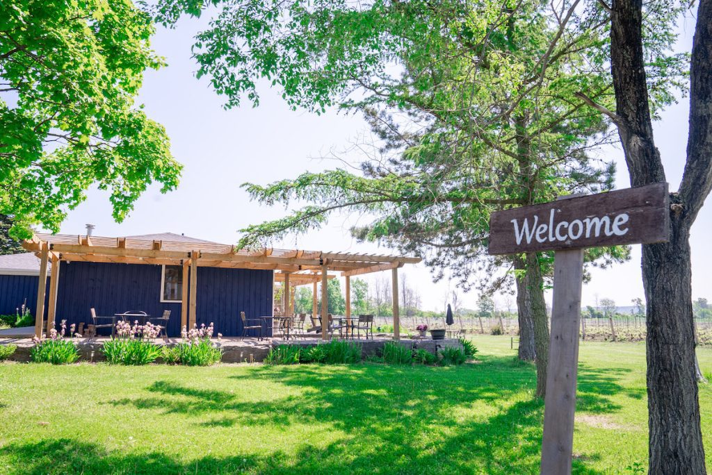 exterior shot of the winery and vineyard at bergeron estate winery