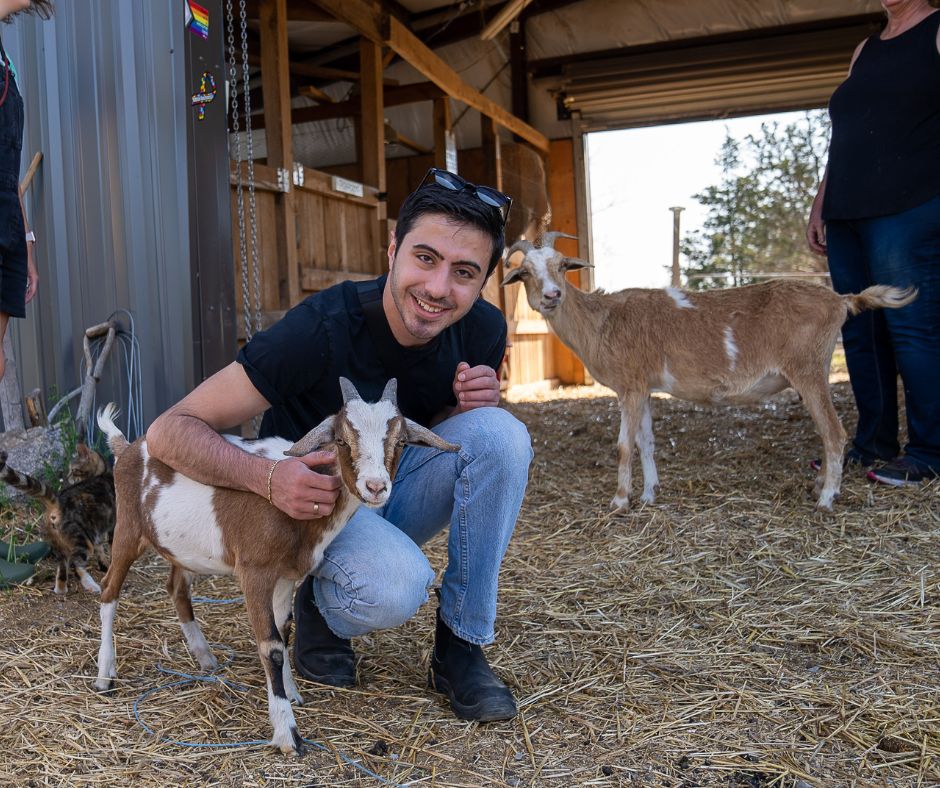 zain at barking goat with kevin the goat