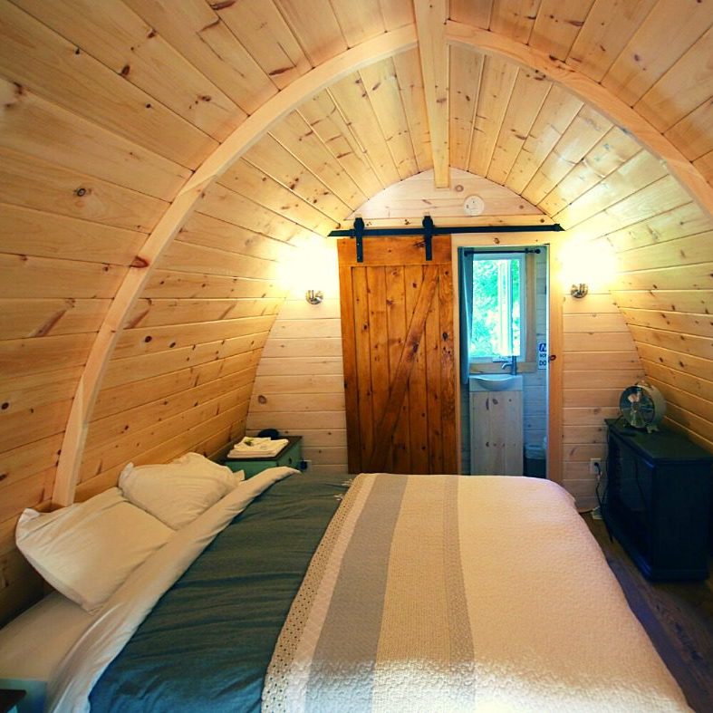 inside glamping pod at Long Point Eco Adventures