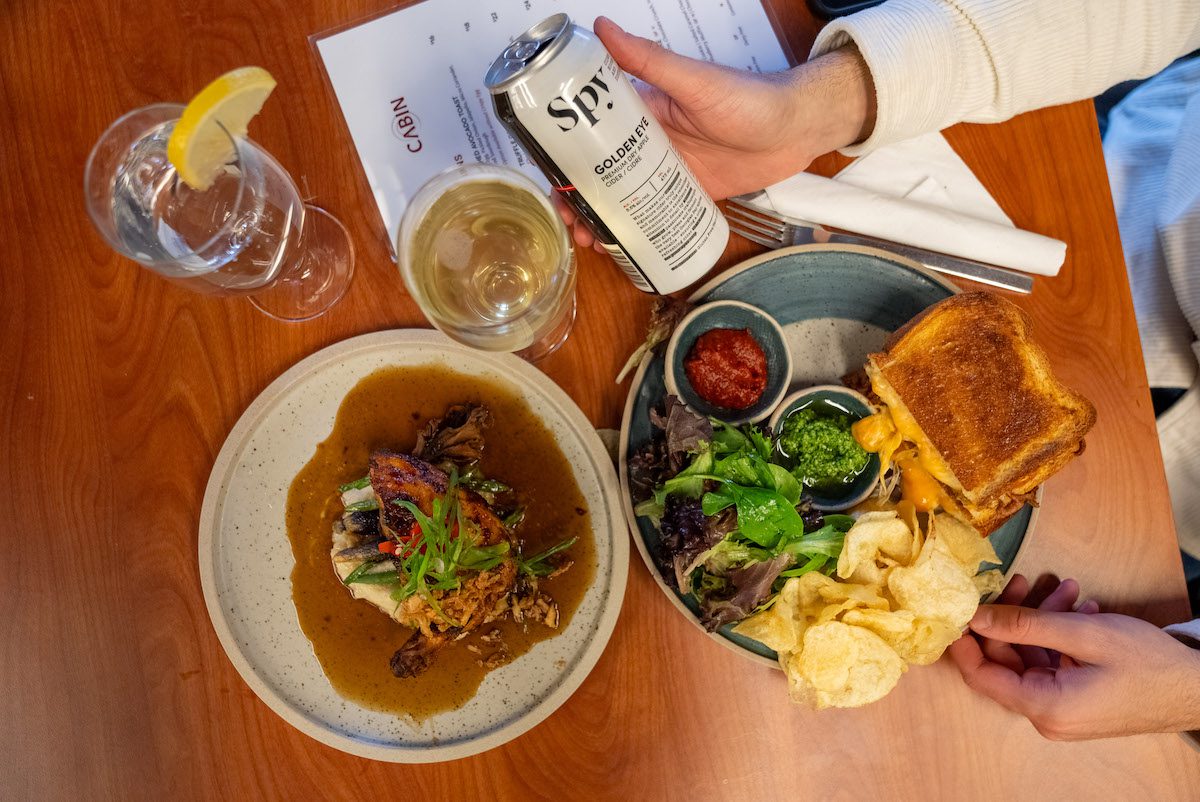 overhead shot of food from mcmichael art gallery