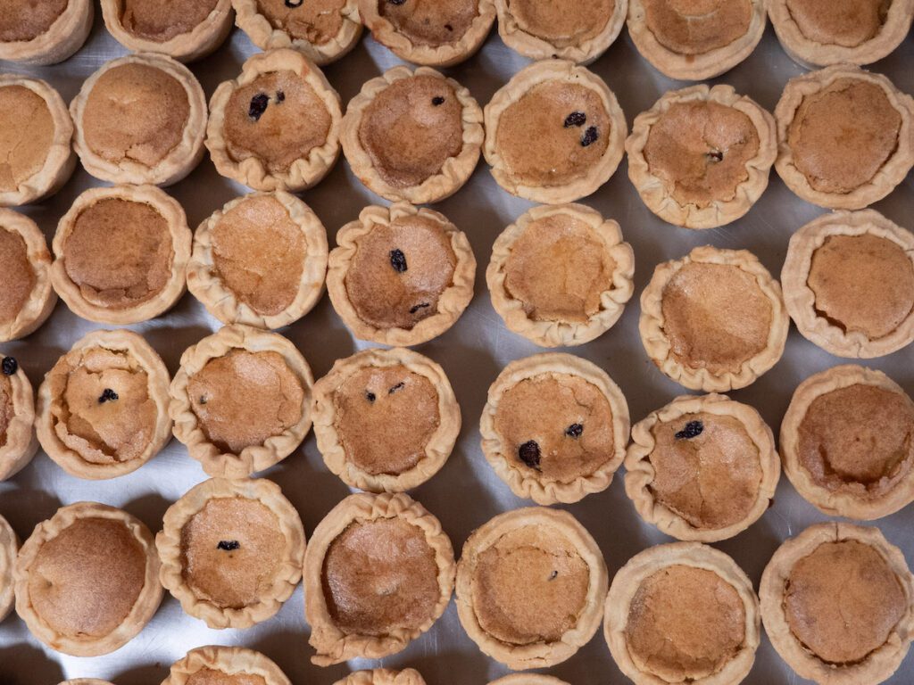 overhead shot of raisin buttertarts at Betty's