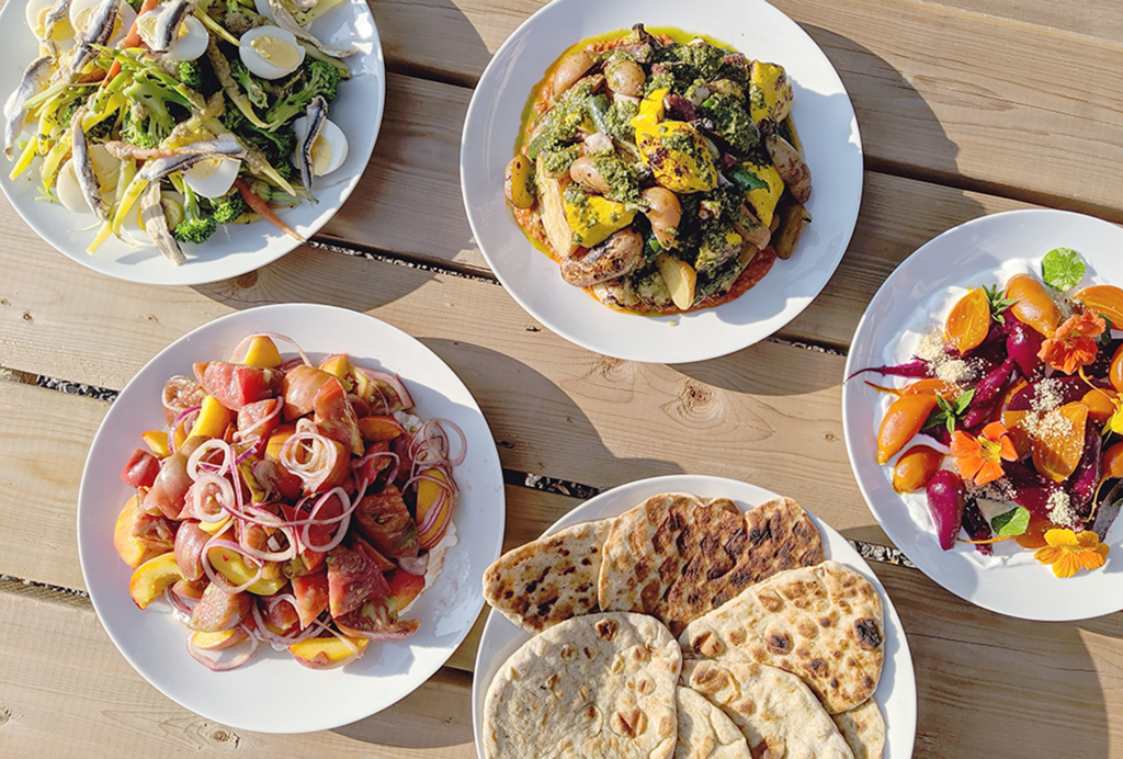 overhead shot of dishes at Littlejohn Farm