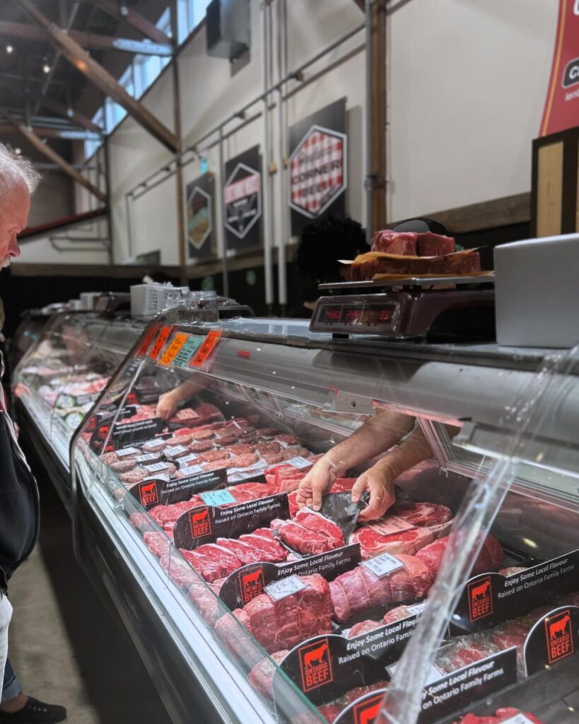 The meat counter at the Old Imperial Farmers' Market