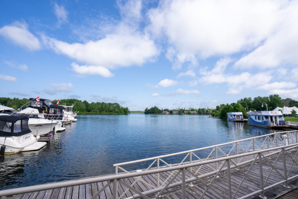 The marina down the street from Lakefield Bakery on Queen