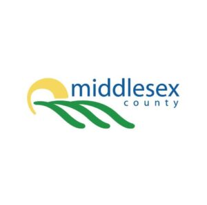 image of Middlesex County Logo. Logo uses colours blue, yellow and green.