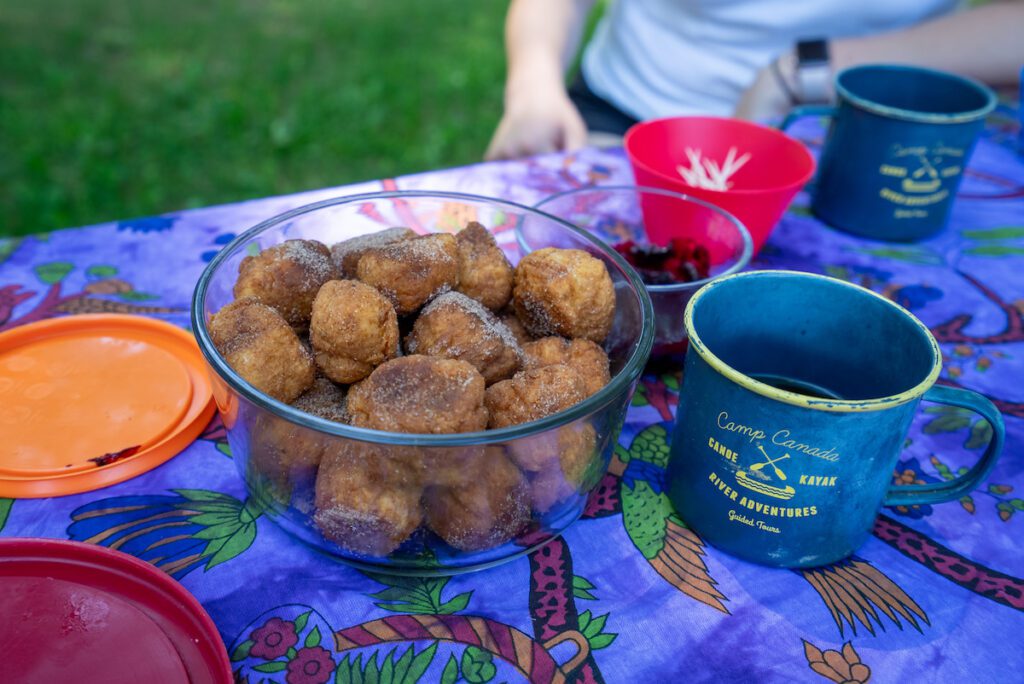 bannock bites and tea