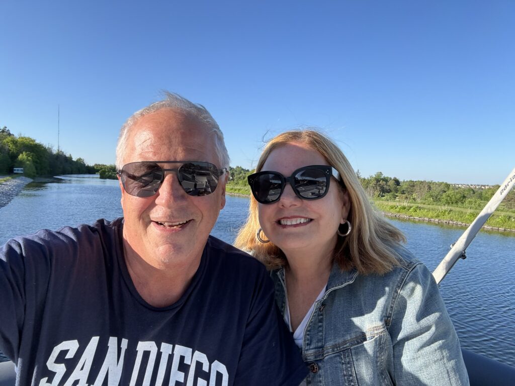 selfie of couple on Le Boat